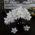 Princess Wedding Crowns For Bride Hair Accessories Flower Pearl Bridal Tiara Crown For Women Party Prom Wedding Hair Headdress