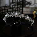 Crystal Tiaras And Crowns For Wedding Bride Headpiece Pearl Bridal Headbands Tiaras For Women Girl 15 Years Party Prom Headdress as picture 4