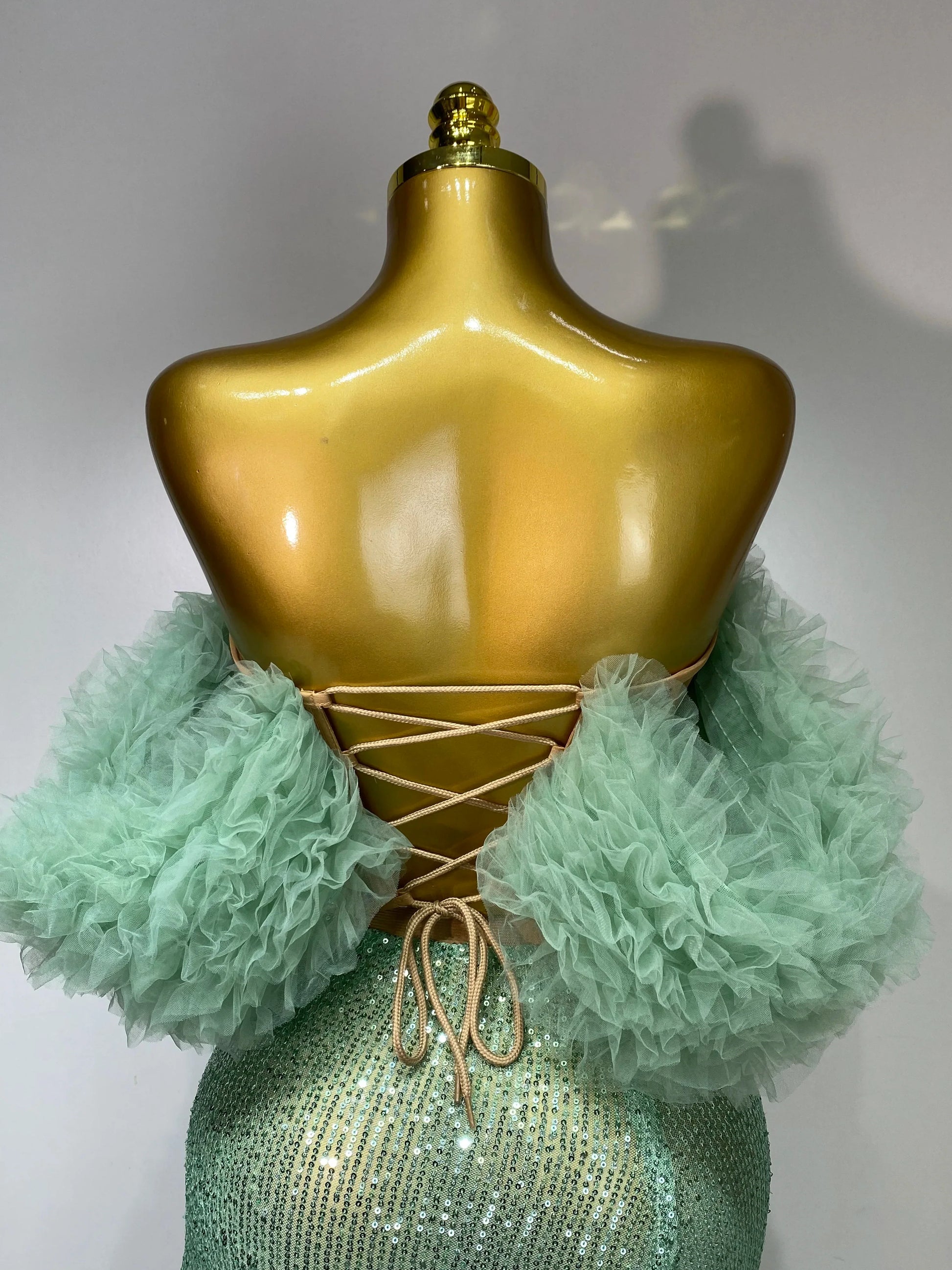 Women Sexy Sparkly Sequins Top Long Skirt Two Pieces Set Festival Celebrate Evening Party Luxury Birthday Nightclub Stage Outfit
