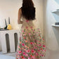 Elegantly Flower Embroidery فساتين سهره فاخره Tulle A-line Prom Dresses Sexy Halter Neck Shawl Vestidos De Noche