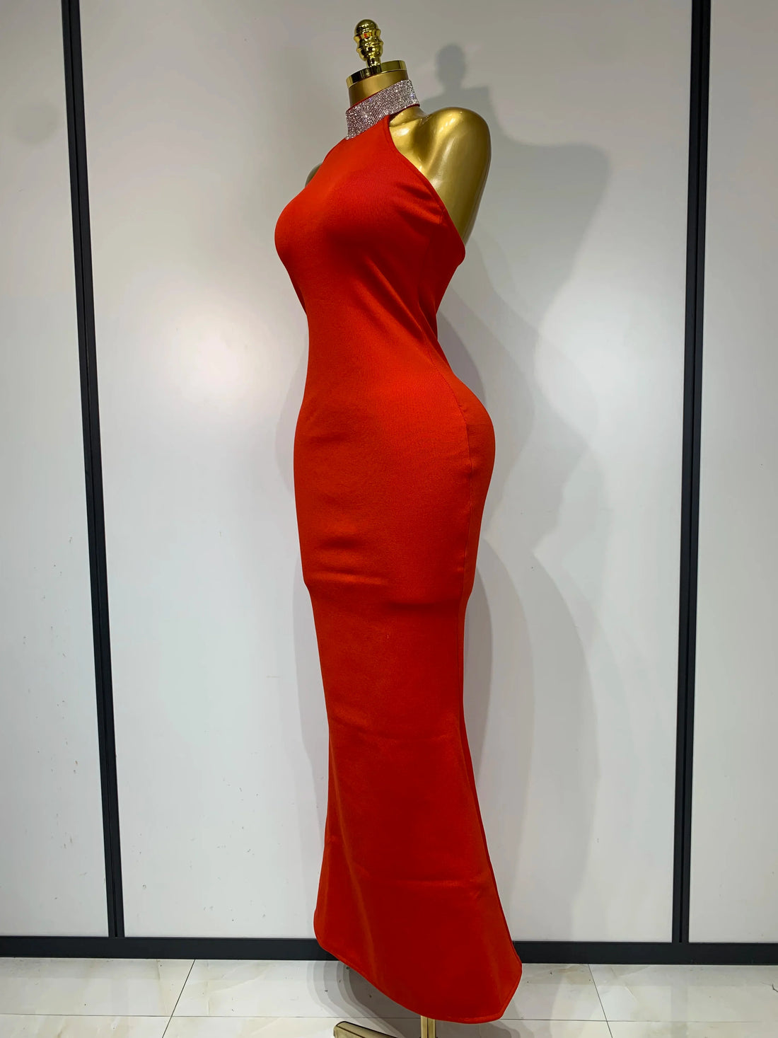 Luxury Birthday Bandage Dress Women Elegant Red Halter Backless Celebrity Evening Party Wedding Gowns Club Gala Dresses Red