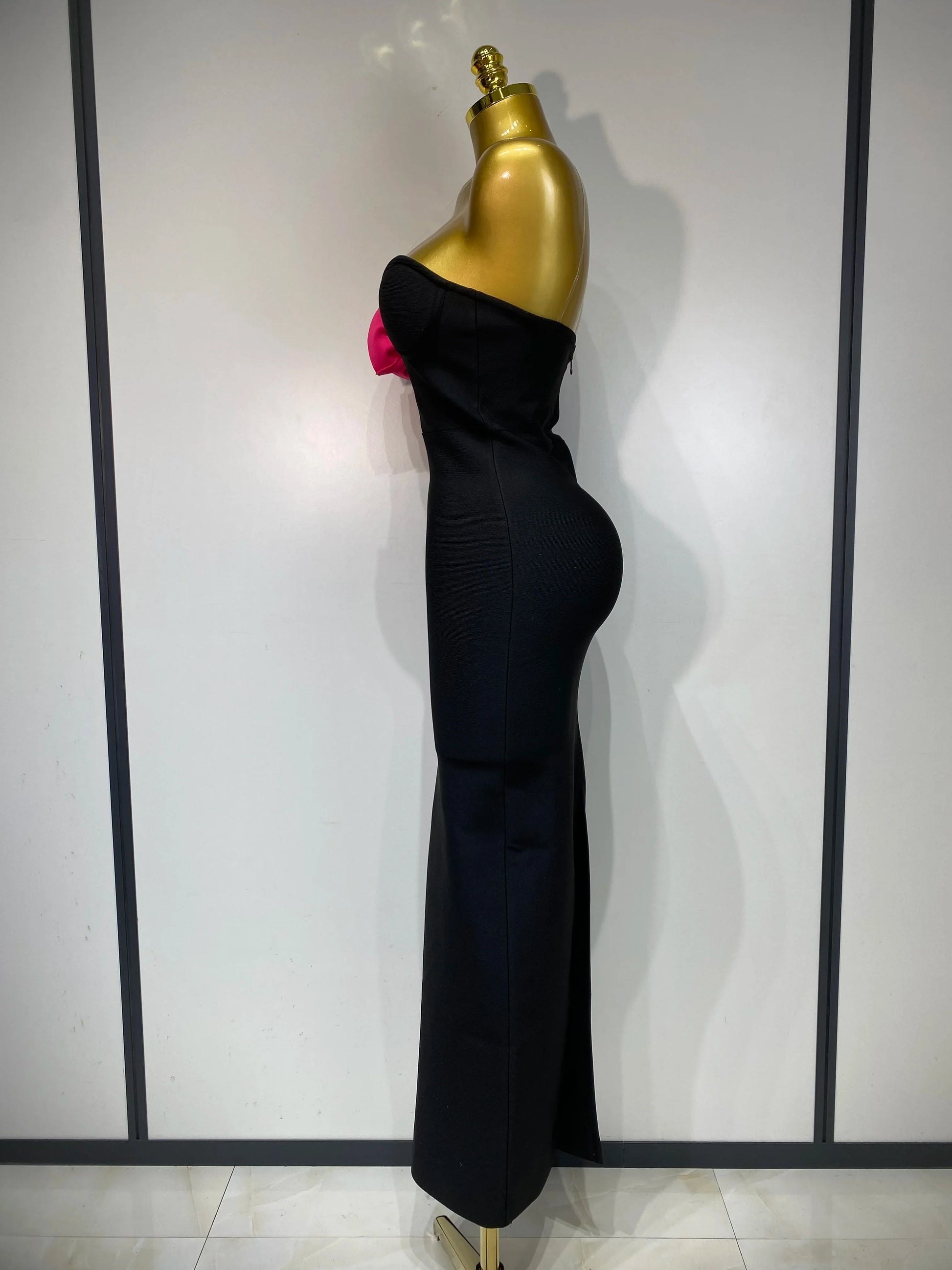 Women Sexy Strapless Backless Flower Patchwork Maxi Long Bandage Dress Elegant Evening Club Luxury Birthday Party Dresses