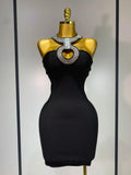 Women Sexy Backless Diamonds Sparkly Black Bodycon Bandage Dress Elegant Evening Club Luxury Birthday Party Dresses black