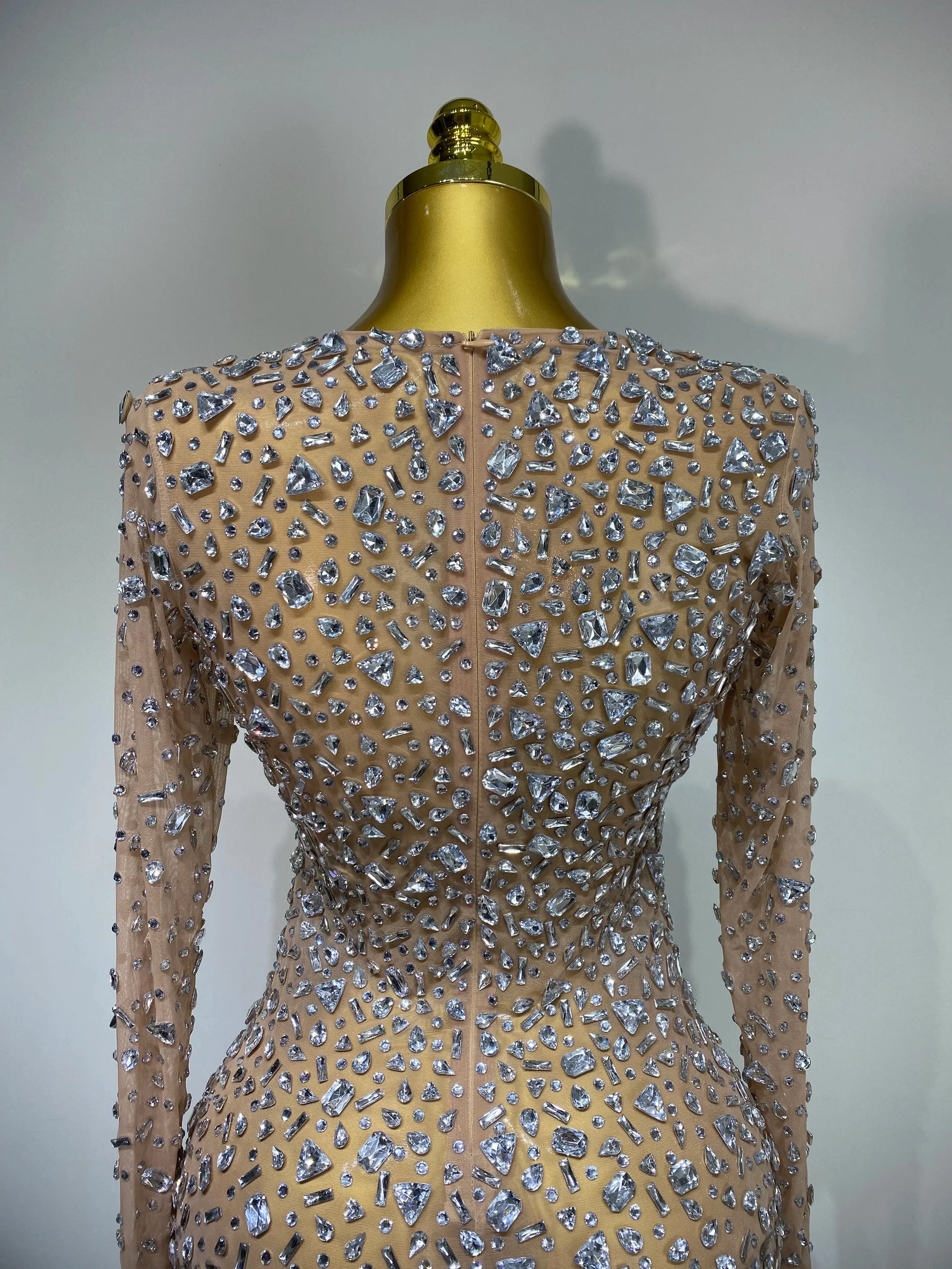 Sparkling Diamond Elegant Party Short Dress Celebrity Evening Party Prom Dress Nightclub Stage Outfit Luxury Birthday Dress