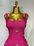 Shining Diamonds Sleeveless Sexy Bodycon Mini Bandage Dress Ruffles Celebrate Evening Party Luxury Birthday Outfit Vestido