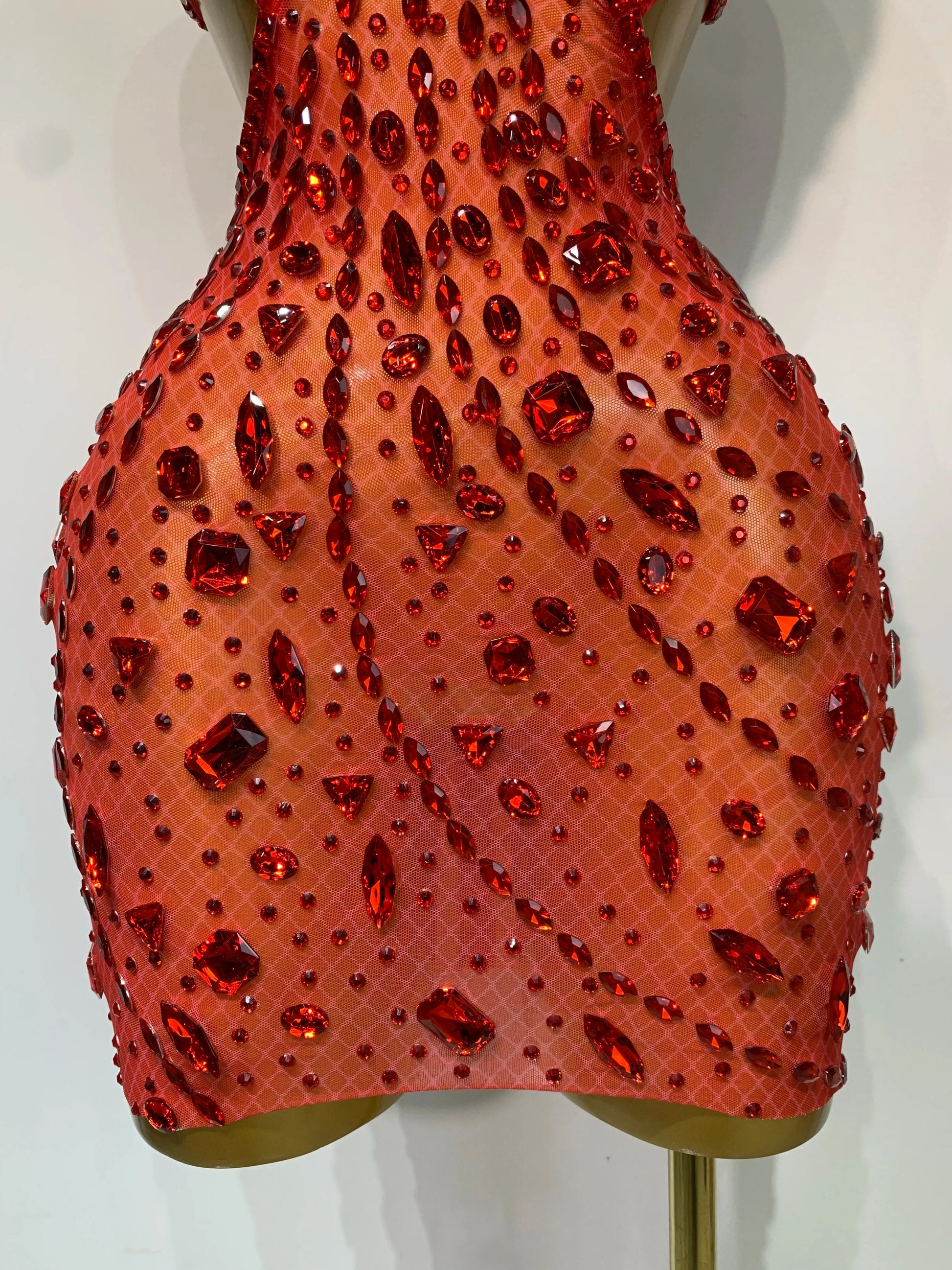 Women Sexy Backless See Through Sparkly Diamond Evening Prom Gown Luxury Birthday Celebrate Stage Nightclub Hotwife Outfit