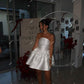 Pakaian Pesta Perkahwinan Pendek A-Line Mudah Gaun Pengantin Wanita Strapless Gaun Gaun Koktel Bola Gaun Koktel Mini Prom Gaun