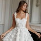 Elegant A-Line Wedding Party Dresses Sweetheart 3D Flowers Lace Brides Gowns for Women Sleeveless Cocktail Dresses 2024