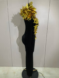 Shiny Gold Star Rhinestone Velvet Long Dress Women Evening Birthday Party Club Gala Hosts NightClub Bar Stage Costumes