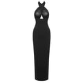 Long Ribbon Sexy V-Neck Sleeveless Halter White Mini Ankle length Woman Birthday Party Dress Celebrity Evening Party Outfit black