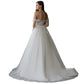 فستان زفاف تول رشيق على شكل حرف A مزين على الكتف من فيستدو دي كاسامنتو مصنوع حسب الطلب