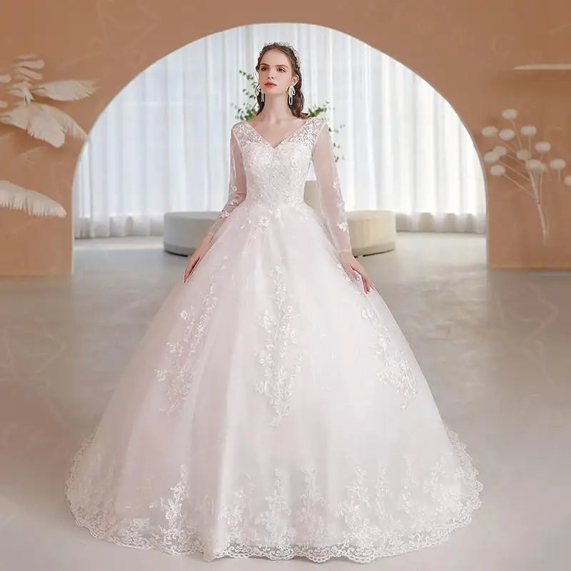 Vestido De novia con hombros descubiertos, elegante Vestido De novia con cuello barco con cordones, Vestido De baile De princesa, Vestido De novia personalizado