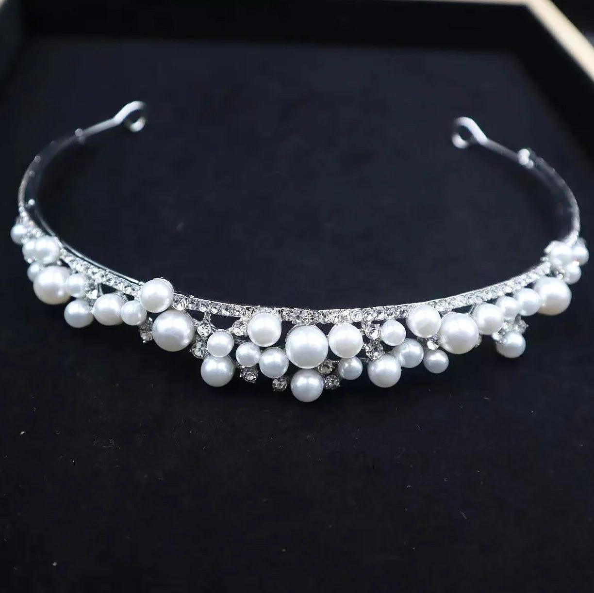 Pearl Crowns Tiaras Wedding Hair Accessories Princess Bridal Headband Crowns For Women Girl 15 Years Birthday Wedding Headdress