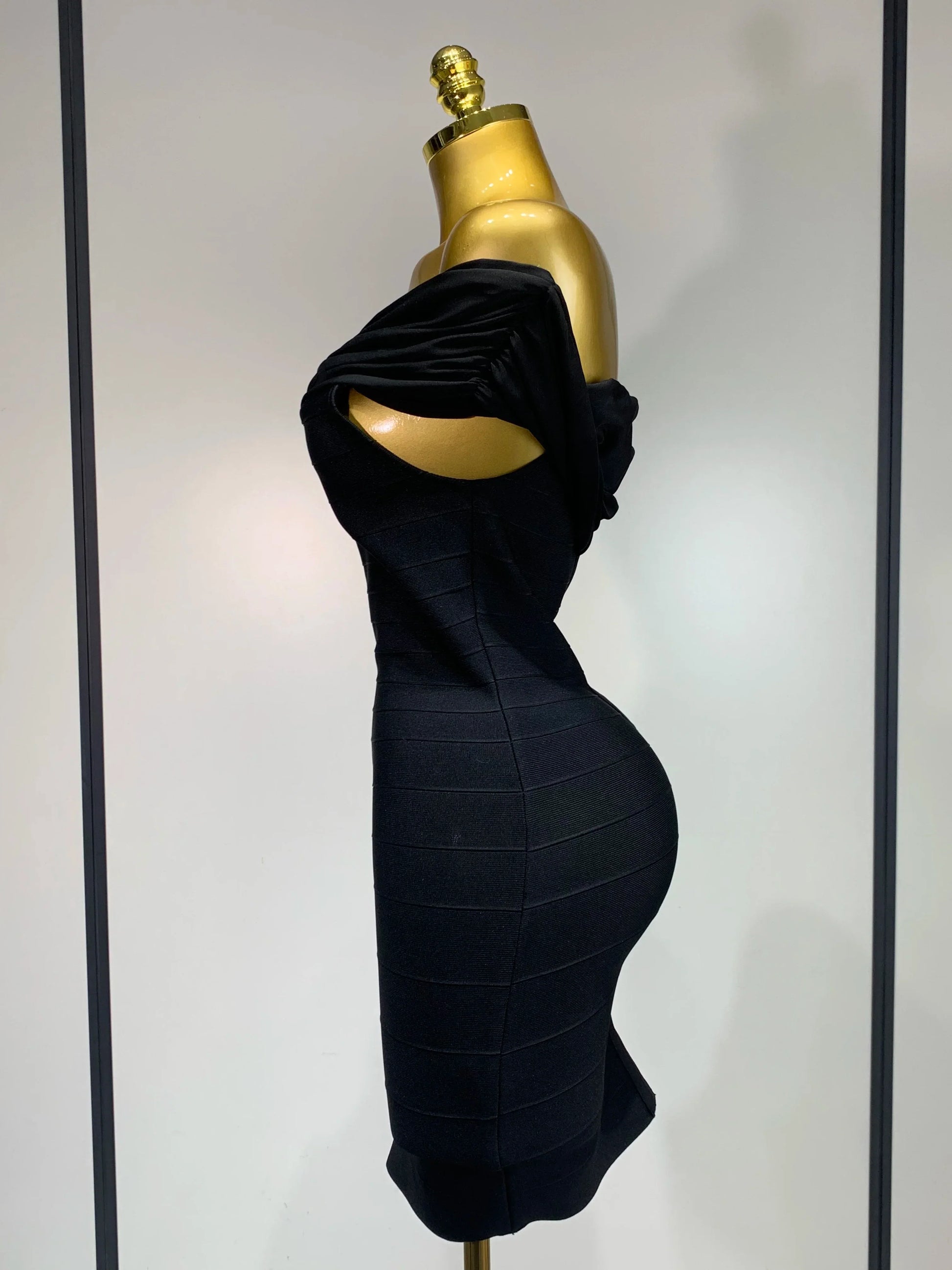 Fashion Sexy Strapless Black Off-shoulder Mini Bodycon Bandade Dress Celebrity Cocktail Party Luxury Birthday Club Dresses