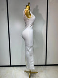 Sexy O Neck Mesh Bodycon Bandage Dress Evening Party Gown Celebrity Elegant Luxury Birthday Club Dresses