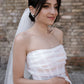A-Line Elegant Wedding Dresses Strapless Sleeveless Boning Organza Brides Party Gowns for Women Side Slit Bridals Dress