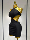 Women Sexy Backless Black Cut Out Bow Tie Bodycon Bandage Dress Celebirty Elegant Evening Party Luxury Birthday Dresses