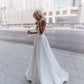 Einfaches charmantes V-Ausschnitt-Ausschnitt Hochzeitskleid mit Crossback Bridal Vestidos de Novia Robe de Mariée садебное платье