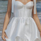 Princess Strapless with Ruffles Wedding Dress Satin  Bow Court Simple Bridal Gown Vestido De Novia Train Dress