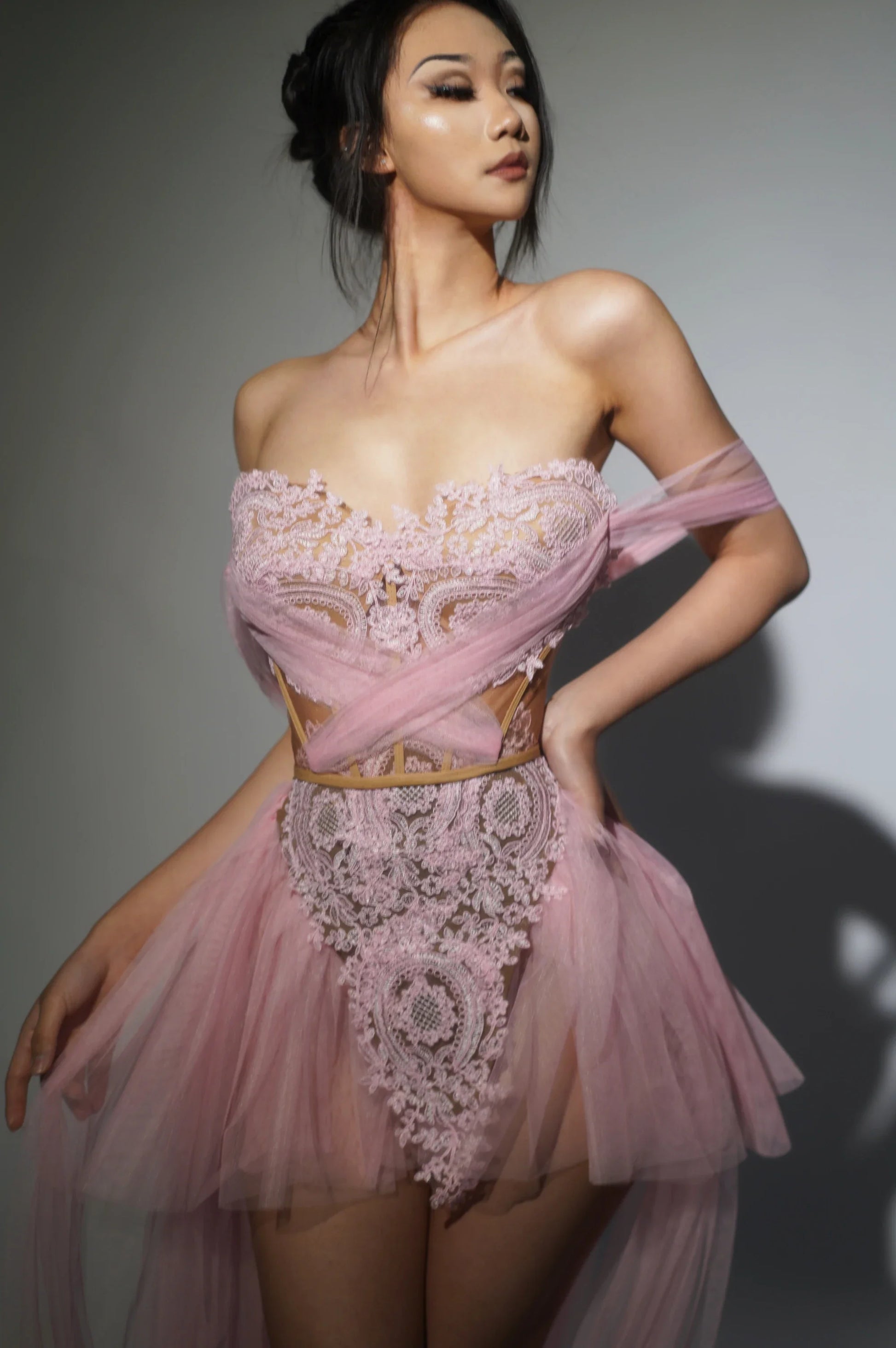 Sparkly Sequin Sexy Tops Skirt 2 PCS Set Women Celebrate Party Birthday NightClub Performance Stage Show Wear Pink
