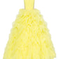 Light Yellow Prom Dresses Halter Neck Tulle Ball Gown فساتين السهرة Elegant Sleeveless Floor-Length vestidos verano moda