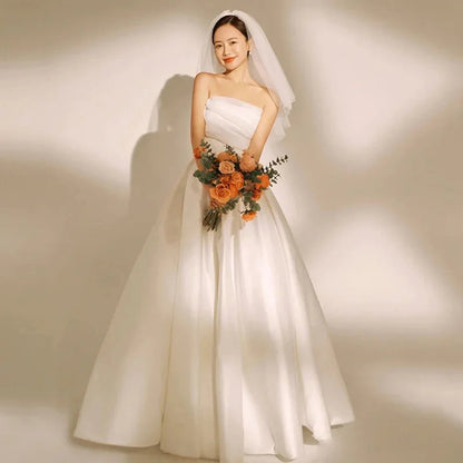 Light Wedding Dress New High-level Bride Travel Photography Temperament Tube Top Wedding Women Dress