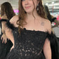 Black Lace Embroidery Prom Dresses Tulle A-line vestidos de noche Elegant Sleeveless Sexy Side Split Formal Evening