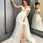 Classiche maniche corte una linea abiti da sposa in pizzo Abiti a V-Neck Boho Bride Bridal Prom Gowns Vestidos de Festa