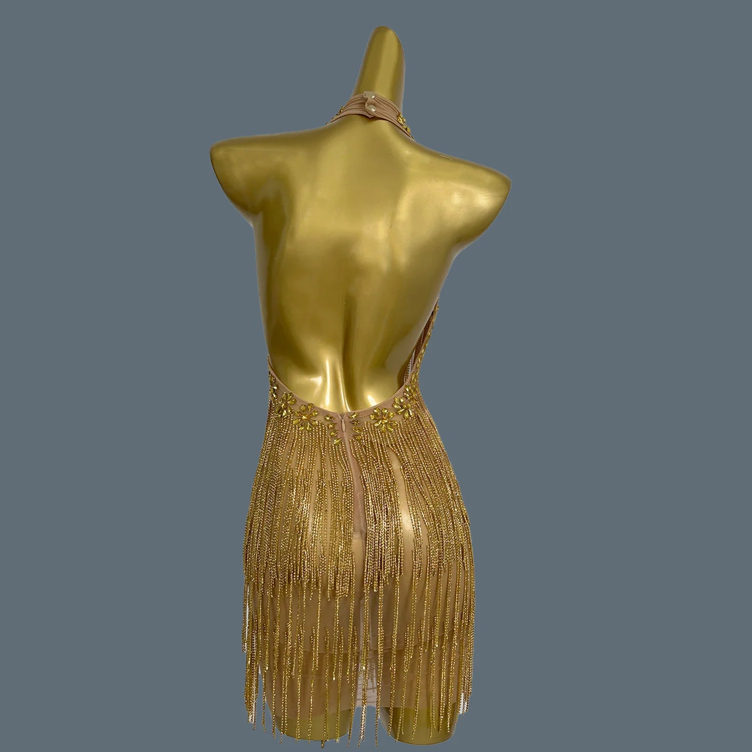 Latin Dance Gold Fringe Dress for Women Rumba Chacha Tango Practice Clothes Adult Children Latin Dancing Wear Outfit Tiaogao