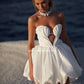 Élégant Satin chérie exposée robe De mariée courte robes Para Mujer Elegantes Y Bonitos plage blanc robes De Novia