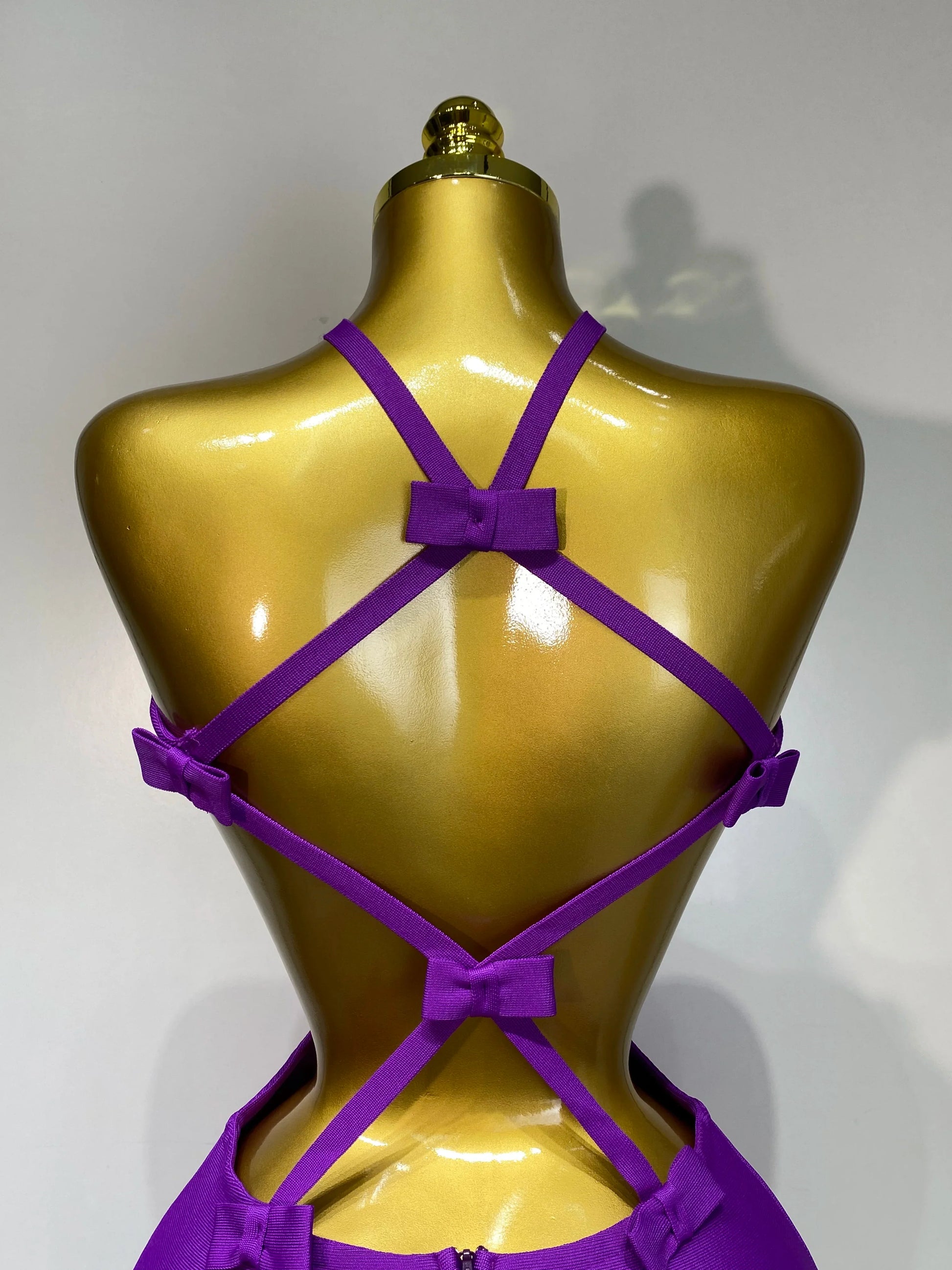 Women Sexy Backless Cut Out Bow Tie Mini Bodycon Bandage Dress Celebirty Elegant Evening Party Luxury Birthday Dresses