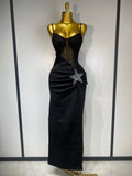 Sexy Long Dress Starfish Decoration Bandage Dress Women Elegant Style Fashion Evenig Party Luxury Birthday Prom Gowns black