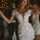 Elegant Short Wedding Dresses Off Shoulder Flowers Party Dress for Brides Detachable Train Birdals Evening Gowns