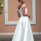 Elegancka krótka suknia ślubna koraliki proste z ramion ślubnej sukienki A-line plisaty w połowie kalancji szatę de mariée
