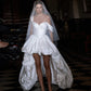 Wedding Dresse A Line Off The Shoulder Short Front Long back ,Boho Bridal Gowns