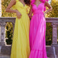 V-neck Prom Dresses Puffy Shoulder Tulle A-line فساتين السهرة Elegant Sleeveless Floor-Length vestidos verano moda