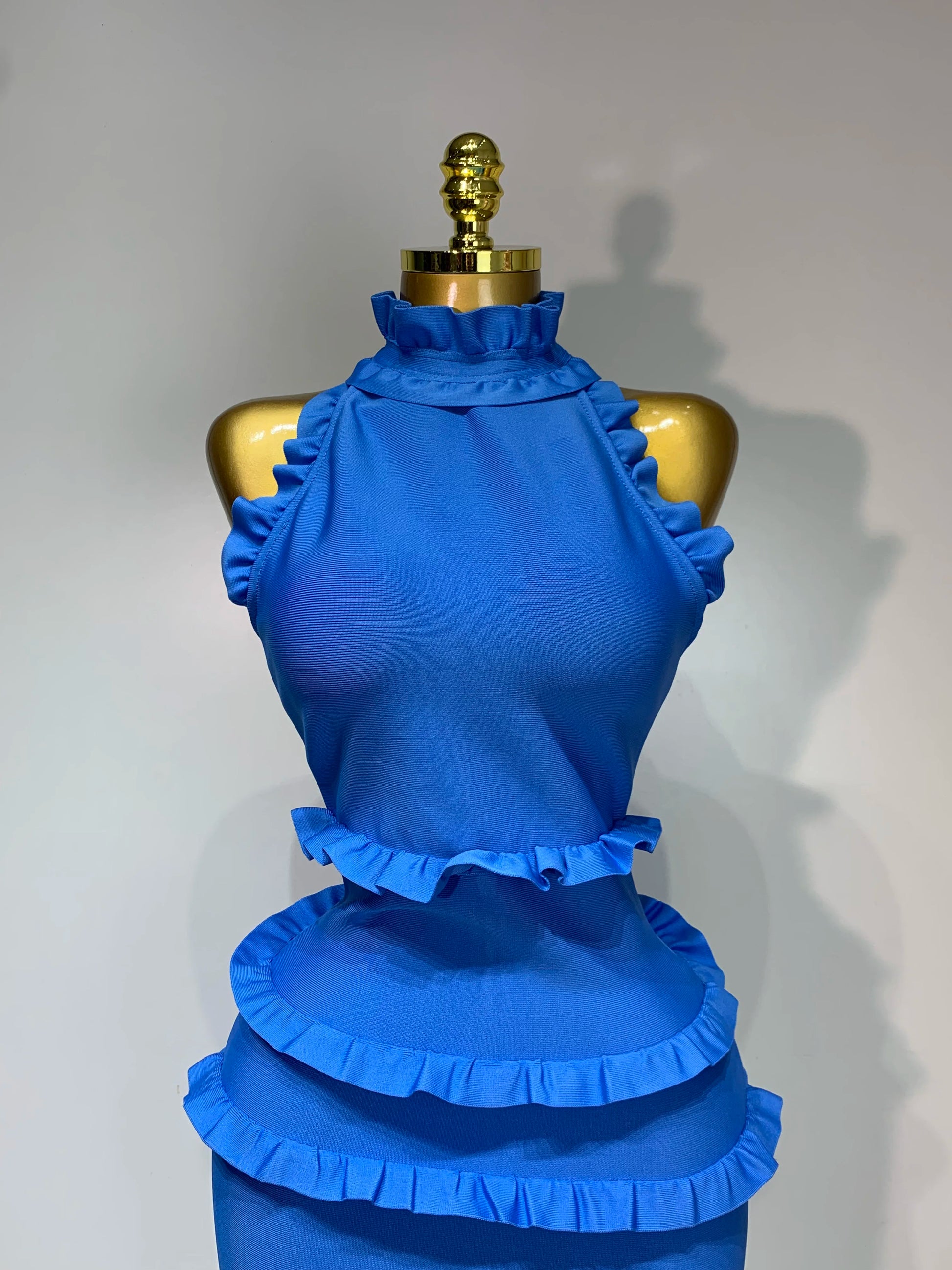 Women Sexy Backless Ruffles Bodycon Bandage Mermaid Dress Celebrate Evening Party Luxury Birthday Wedding Guest Dress