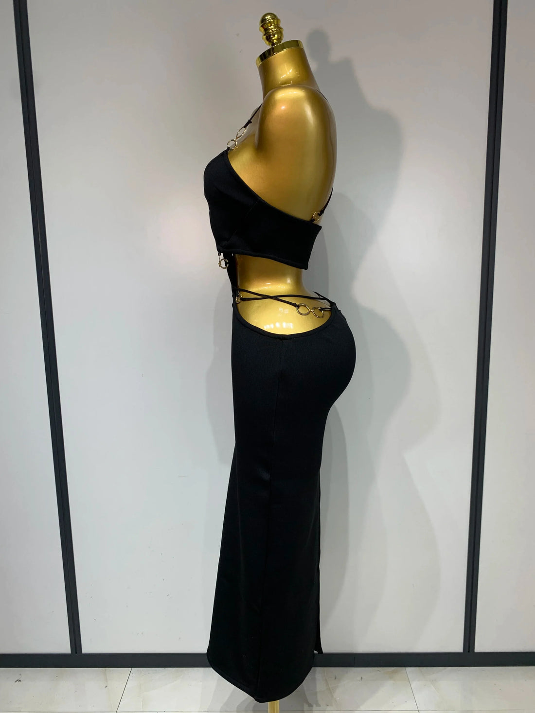 Women Sleeveless Sexy Spaghetti Strap Hollow Out Bodycon Long Bandage Dress Celebate Elegant Luxury Birthday Club Dresses black