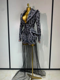 Luxury Nightclub Evening Birthday Dresses Stage Perform Outfit Sparkly Rhinestone Women's Elegant Party Sexy Dress