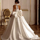 Gaun pengantin leher sweetheart halter putih/gading satin putri duyung gaun pengantin sederhana vestidos de novia