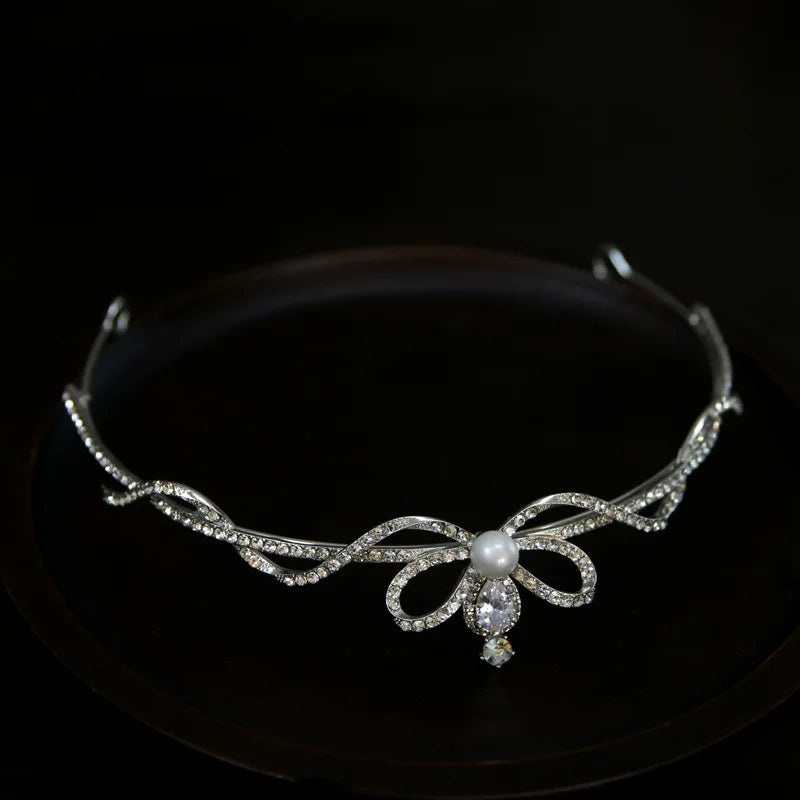 Small Tiara Crown For Wedding Bride Headpiece Crystal Princess Crowns For Women Girl 15 Years Prom Hair Jewelry Bride Headbands as picture