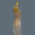 Shining Diamonds Tassel Dress Sexy Women Elastic Perspective Crystal Dress Singer Stage Costumes Latin Dance Dress Diaodeng