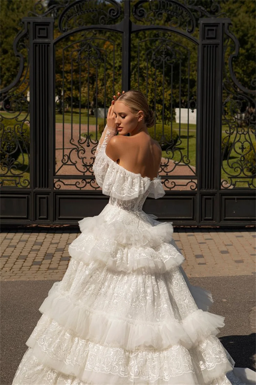 De lujo hecho a mano فساتين مناسبة رسمية Palacio multicapa vestido De baile De graduación vestido De baile De corte real Vestidos De Noche