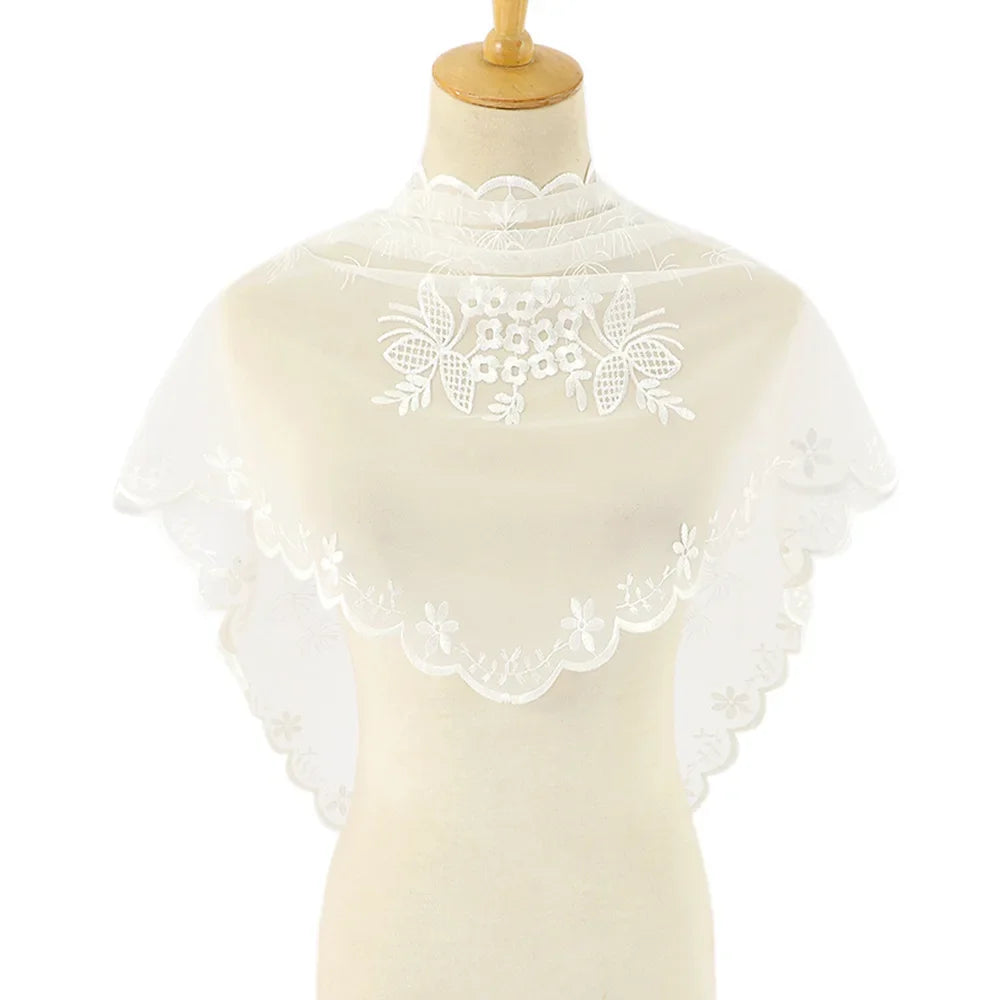 Mantilla Lace Veils For Church Spanish Style Muslim Head Coveing For Women Black White Catholic Chapels Veils For Wedding Bride WHITE
