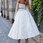 Gaun pengantin midi gaun spaghetti tali 2 buah gaun pesta pernikahan untuk wanita pengantin sederhana vestido blanco