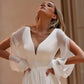 V-Neck Bridal Dress with Long Sleeves and Chiffon Fabric Wedding Dres Perfect For Women Customize To Measures Robe De Mariee