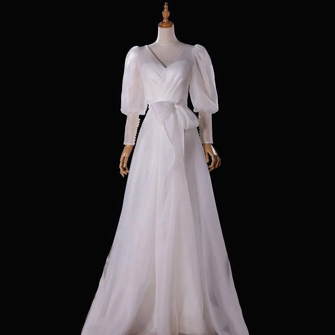 Vestidos de novia blancos de lujo franceses para novia, vestido largo elegante y Sexy para fiesta de graduación, vestidos de mujer con tirantes finos de 2 maneras