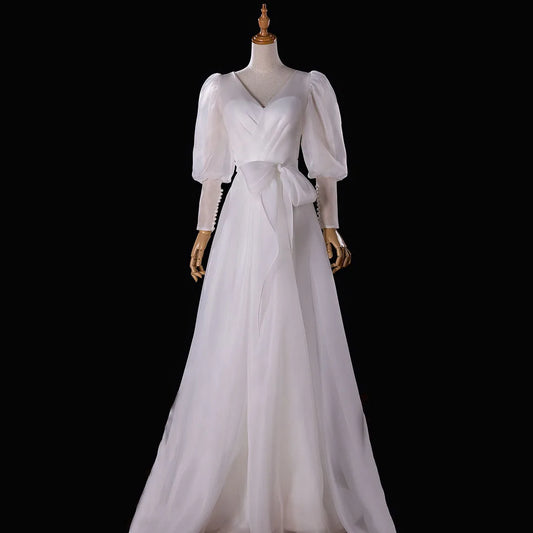 Abiti da sposa bianchi di lusso francese per la sposa elegante sexy abito da ballo lungo donna donne 2 modi indossano spaghetti cingue