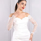 Elegant Mermaid Wedding Dresses Off Shoulder Lace Sleeves Stain Brides Dress High Side Slit Long Women's Evening Gowns
