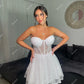 Shiny A Line Mini Wedding Dresses Sweetheart Boning Corset Bridal Dresses Beach Wedding Party Gowns for Women Israel